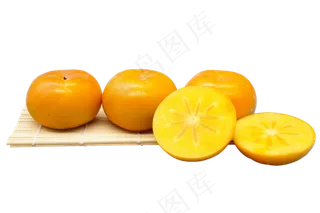 橙色水果柿子