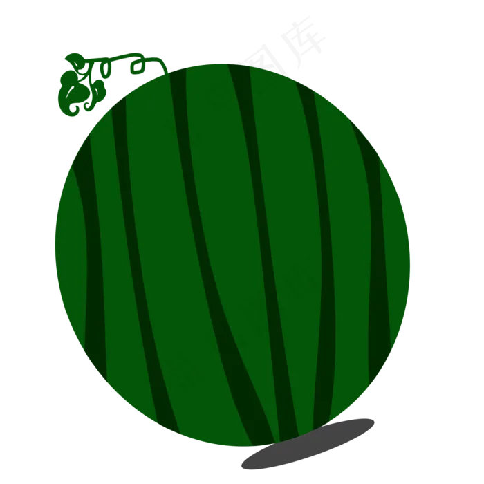 手绘绿色大西瓜免抠图(2000X2000(DPI:300))psd模版下载