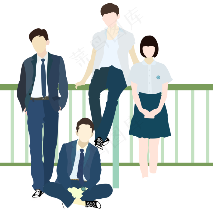 拍毕业照的学生免扣矢量图(2000X2000(DPI:300))psd模版下载