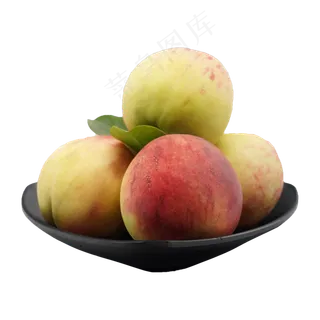 一盘桃子水果