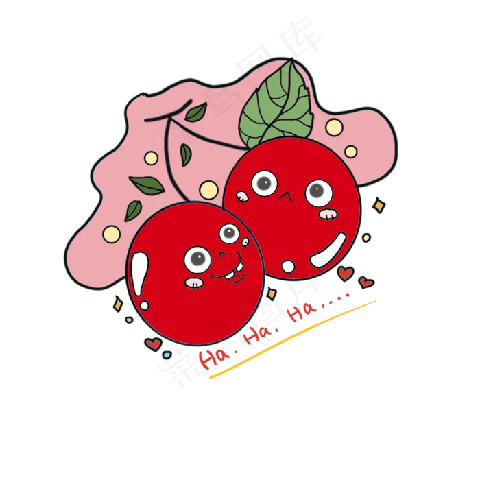 红色樱桃的搞怪表情(3000X3000(DPI:299))psd模版下载