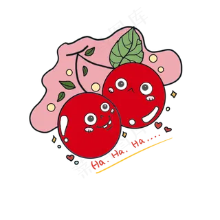 红色樱桃的搞怪表情