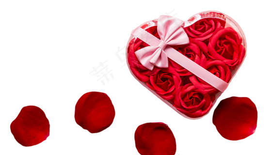 爱心玫瑰花瓣丝带