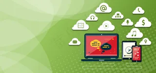 云服务云服务智能电脑平板扁平化绿色