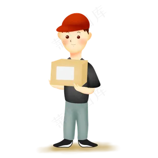 拿着快递的快递员