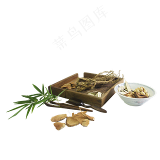 养生中药药材组合,免抠元素