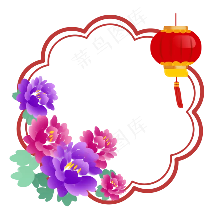 年会红色的灯笼边框,免抠元素