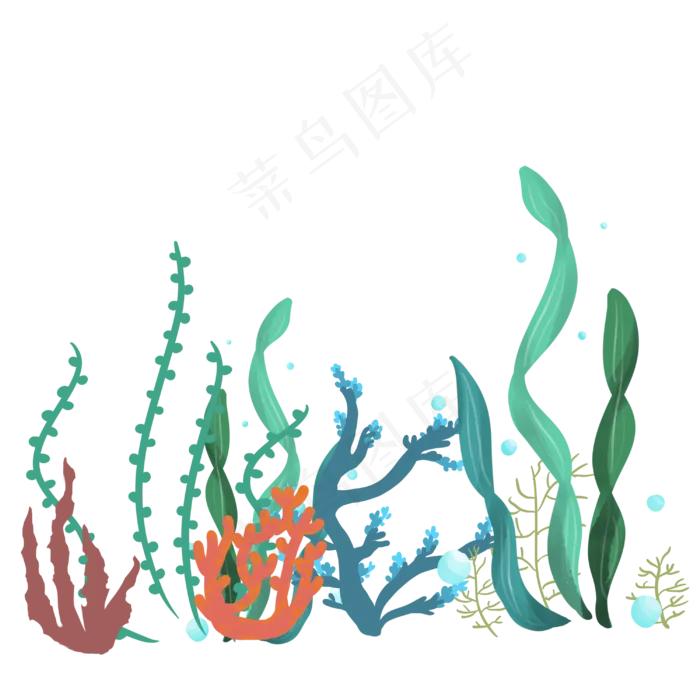 水彩海藻(3000X3000(DPI:299))psd模版下载