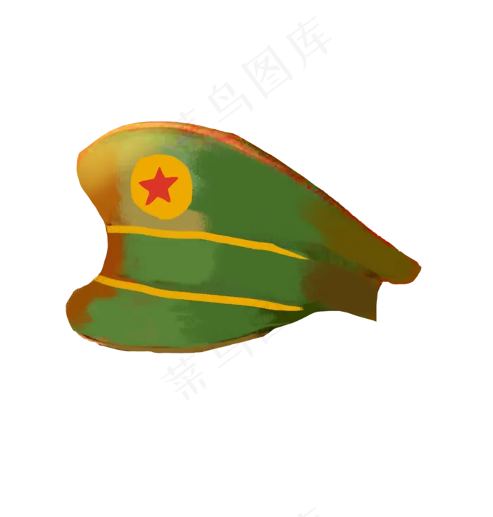 八一建军节军人军帽(2000X2500(DPI:300))psd模版下载