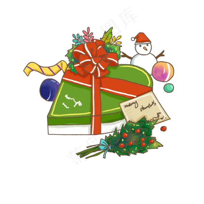 平安夜圣诞节礼物盒心形礼盒小雪,免抠元素(2000X2000(DPI:300))psd模版下载