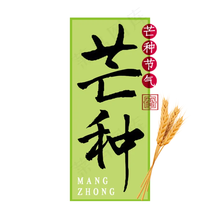 芒种艺术字二十四节气(2000X2000(DPI:300))psd模版下载