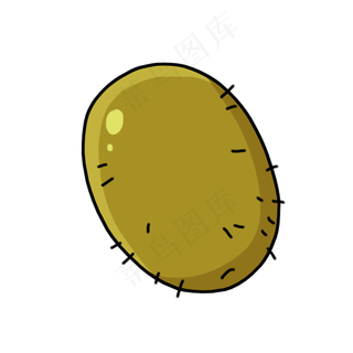 手绘绿色猕猴桃水果卡通