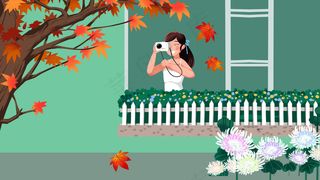 卡通手绘风立秋菊花秋天配图