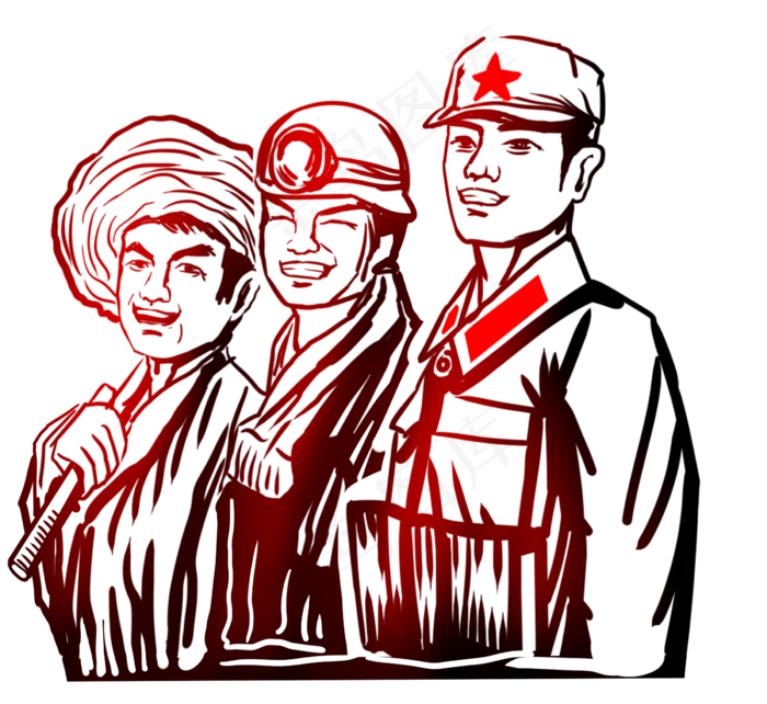 劳动节农民工人物形象剪影,免抠元素