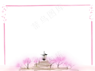 春天风景樱花边框