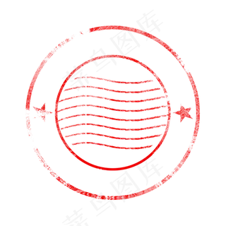 复古线条印章装饰图案