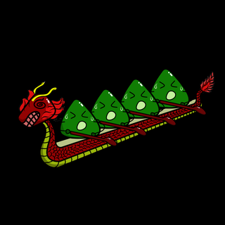 端午节卡通粽子赛龙舟PNG免抠