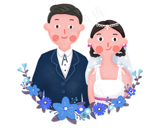 婚礼季新人幸福美满婚姻,免抠元素