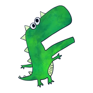 张大嘴的绿色小恐龙,免抠元素