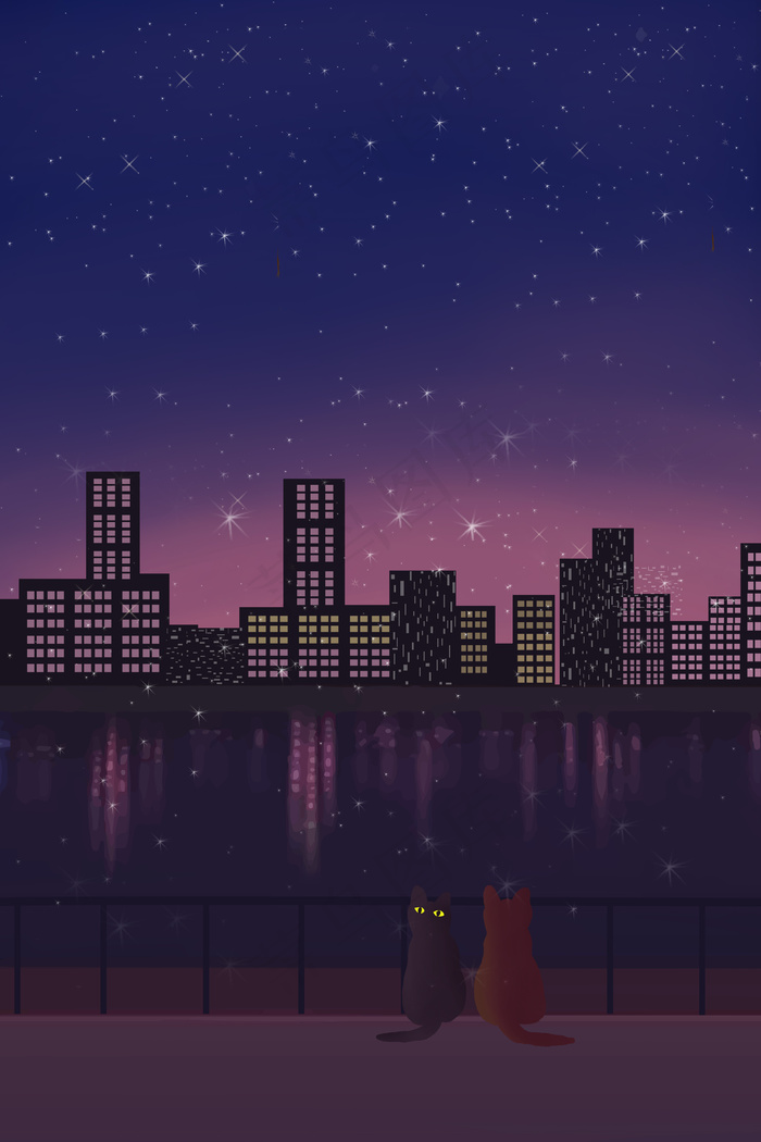 唯美治愈系城市萌宠星空风景