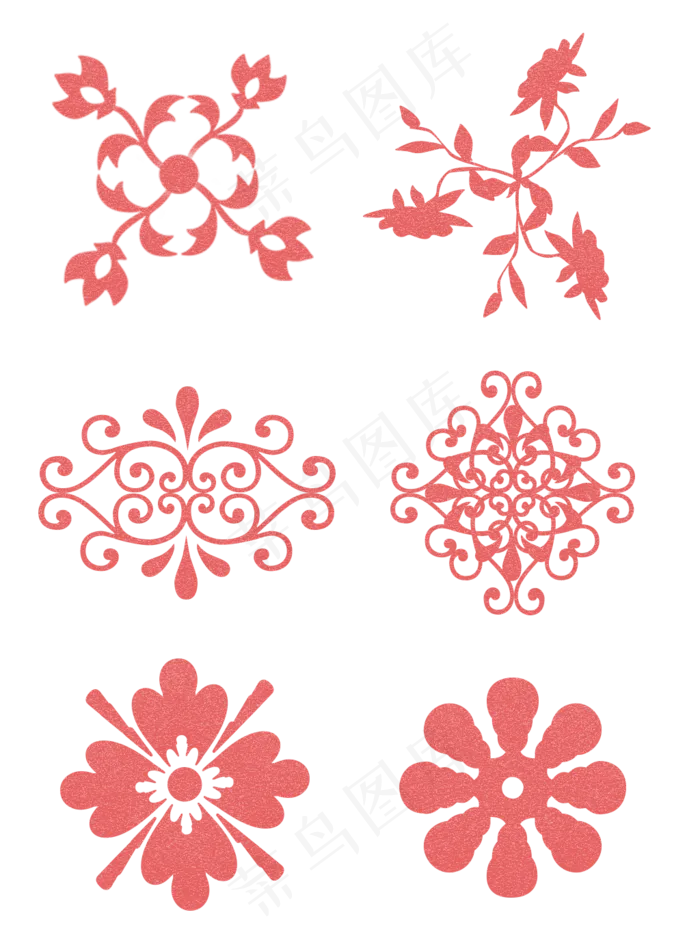 红色中国风矢量花纹可商用素材(1024X1369(DPI:300))psd模版下载