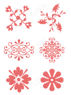 红色中国风矢量花纹可商用素材 红色中国风矢量花纹可商用素材