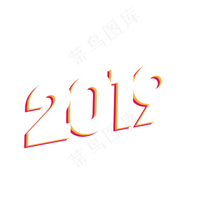 创意渐变红色新年2019(2083*2083px 	      )ai矢量模版下载