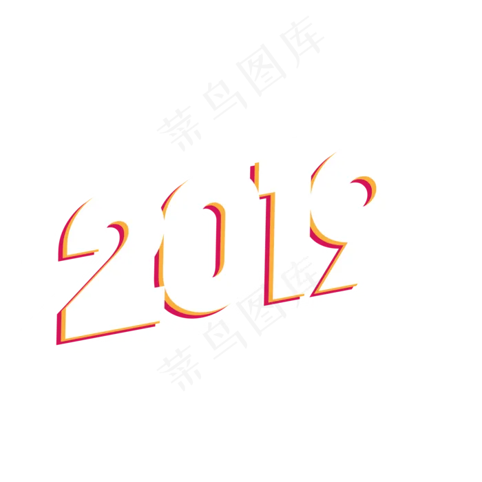 创意渐变红色新年2019(2083*2083px 	      )ai矢量模版下载