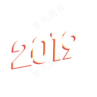 创意渐变红色新年2019