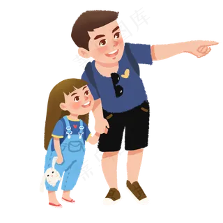 温馨父亲节游玩元素设计