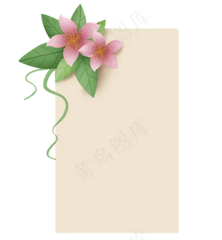 春天淡粉桃花文字框