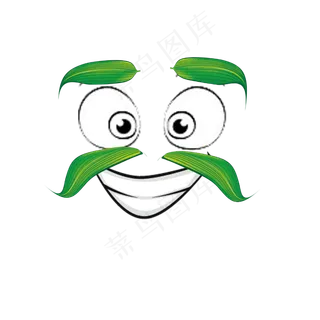 用粽叶拼起来的卡通人像