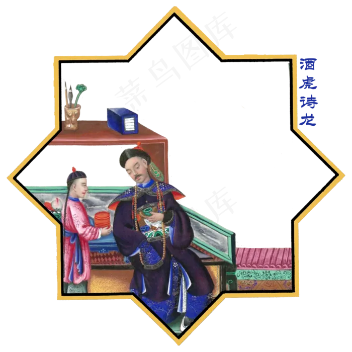 国潮传统中国古典士大夫状元酒虎(4000X4000(DPI:300))psd模版下载