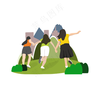 青年节拉手奔跑