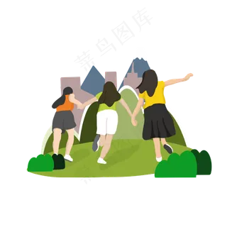 青年节拉手奔跑