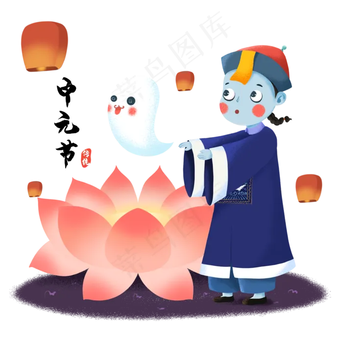 中元节百鬼夜行小僵尸(2000X2000(DPI:300))psd模版下载