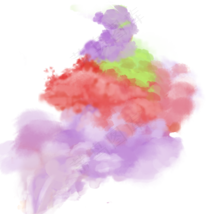 创意幻彩烟雾背景,免抠元素