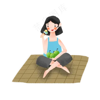 吃冰激淋的小女孩