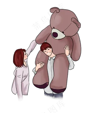 520手绘情侣和大熊