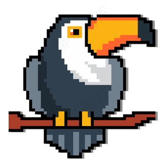 像素风格小鹦鹉