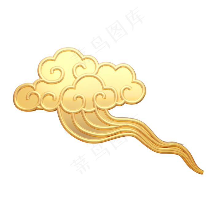 中式金色祥云地产海报宣传,免抠元素