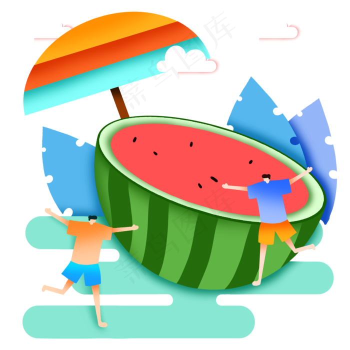 夏季小清新剪纸风