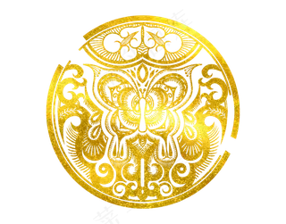 2019烫金剪纸窗花png免抠