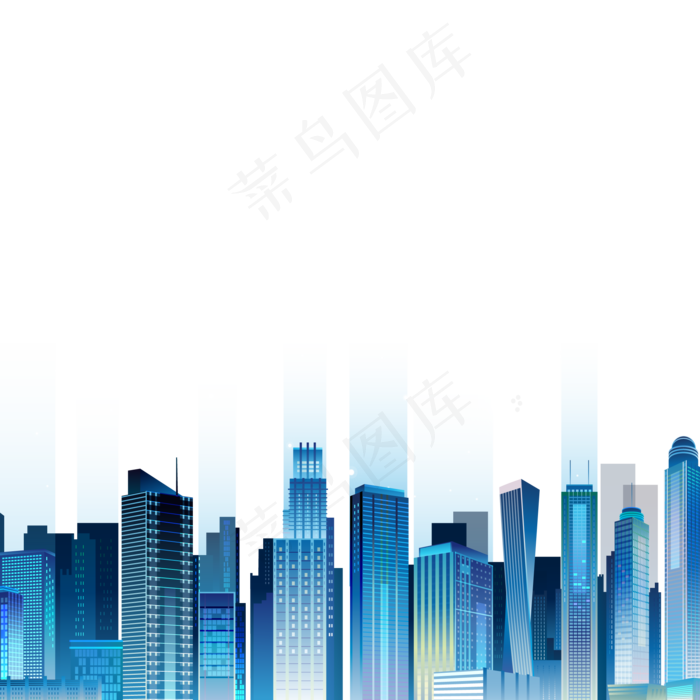 蓝色的立体建筑楼盘