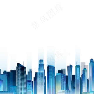 蓝色的立体建筑楼盘