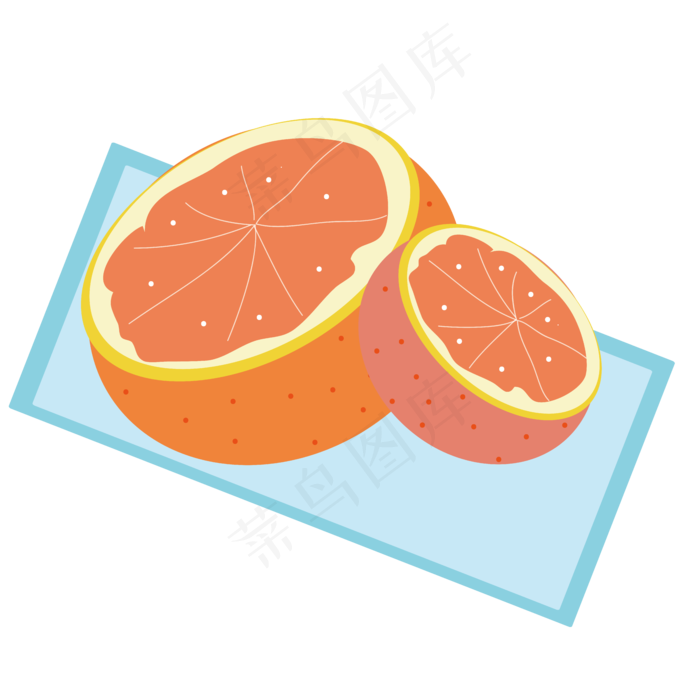 儿童绘画西柚可商用元素