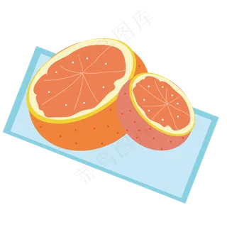 儿童绘画西柚可商用元素