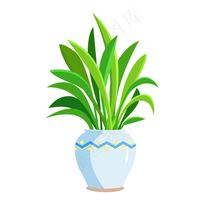 植物元素室内花瓶花盆素材ai矢量模版下载