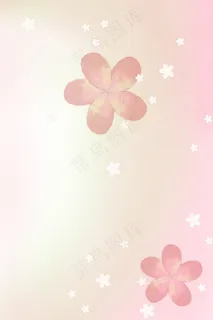 渐变花朵可爱植物边框