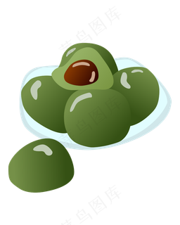 矢量卡通绿色青团